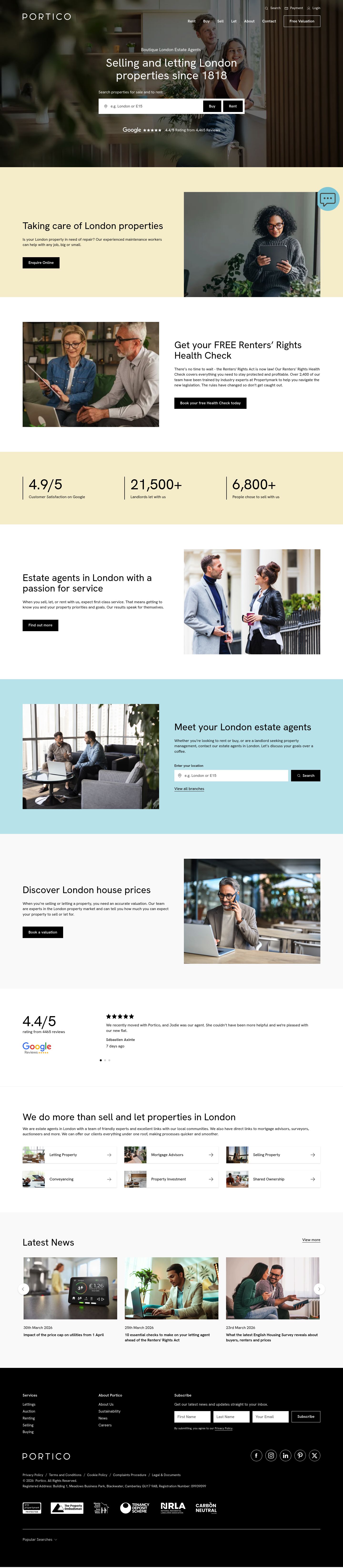 Portico website screenshot
